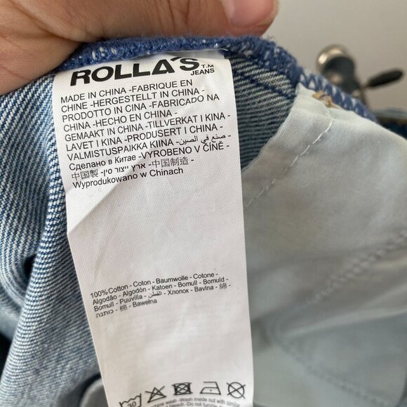 Rollas Womens Classic Flare Crop Sienna High Rise in Light Vintage Blue Size 28 - Picture 10 of 11